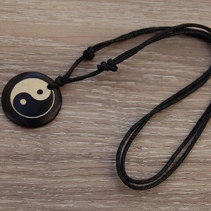 Yin Yang Necklace,Tai Chi Necklace,Men's Cord Necklace,Auspicious,Spiritual,Man,Surfer,Mens Choker,Yoga,Protection,Meditation,Kung Fu
