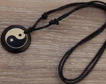 Yin Yang Necklace,Tai Chi Necklace,Men's Cord Necklace,Auspicious,Spiritual,Man,Surfer,Mens Choker,Yoga,Protection,Meditation,Kung Fu