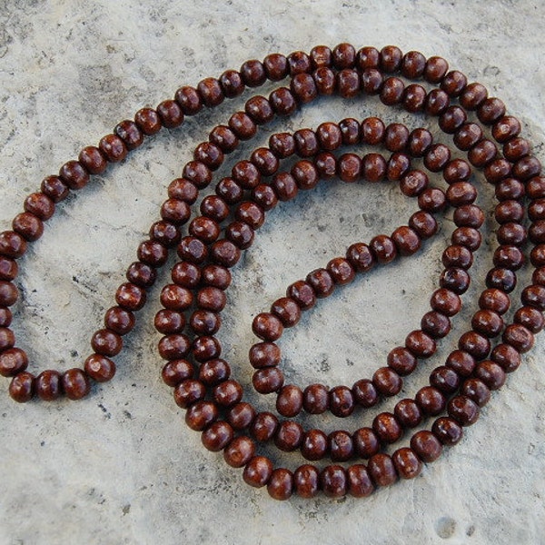 40 Inches Extra Long Beaded Necklace, Stretch, Brown 8mm Wood Beads,Mala,Prayer,Man,Woman,Good Luck,Yoga,Protection,Meditation,Spirituality