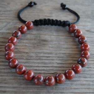 Red Jasper Bracelet,Gemstone 8mm Beads,Shamballa Bracelet,Yoga,Meditation Bracelet Fit All, Gemstone ,Man,Women, Beaded Jewelry