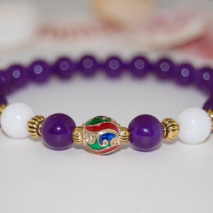 Amethyst Bracelet,Purple Gemstone Bracelet,8mm Amethyst Beads,Purple Bracelet,Gemstones,Stretch Bracelet,Boho,Men,Women,Special Gift