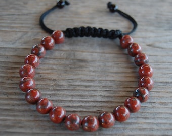Red Jasper Bracelet,Gemstone 8mm Beads,Shamballa Bracelet,Yoga,Meditation Bracelet Fit All, Gemstone ,Man,Women, Beaded Jewelry