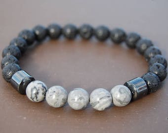 Lava Stone Bracelet,8mm Beads,Volcano Lava Stone Bracelet,Man,Woman,health,Relieve,Protection,Yoga,Stretch,Men,Women,Protection,Meditation