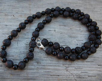 Lava Necklace,Lava Stone Necklace,Lava Beads,Surfer Necklace,Tribal Style,Choker,Mens Necklace,Choker Necklace,Ethnic Necklace,Gift