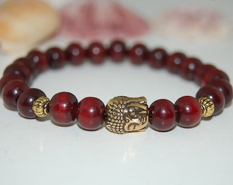 Buddha Bracelet,Wood Bracelet,Happy Buddha Bracelet,Spiritual bracelets,Man,Woman,Prayer Beaded Bracelet,Stretch,Meditation,Yoga,Boho,Gift