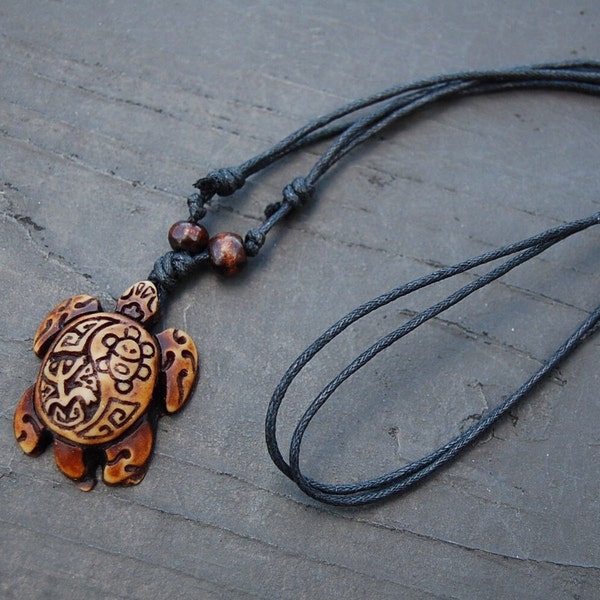 Collier tortue, Collier cordon réglable, Pendentif tortue, De bon augure, Spirituel, Surfeur, Homme, Yoga, Protection, Femme, Méditation, Prière, Homme, Tortue