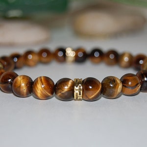 Tiger Eye Bracelet,Tiger Eye Gemstone 8mm Beads,Elastic Bracelet,Man,Woman,Mens Beaded Bracelet,Tiger Eye Gemstone Bracelet,Surfer Jewelry