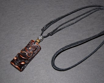 Maori Necklace,Mens Choker Necklace,Tiki Pendant Necklace,Adjustable Cord Necklace,Ethnic Necklace,Men Necklace,Men Surfer Necklace