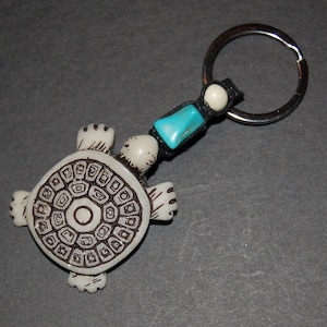 Turtle Keychain,Turquoise Gemstone Bead,Turtle Keyring,Friendship Keychain,Turtle Handmade Keychain,Good Lucky Keychain,Feng Shui Keychian