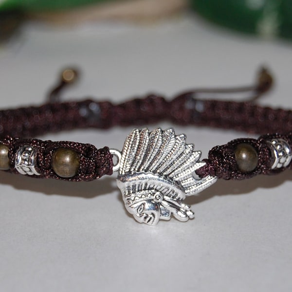 Native Chief Bracelet,Indian Chief Bracelet,American Indian Bracelet,Chief Drawstring Bracelet,Warrior Bracelet,Men,Women,Good Luck Bracelet