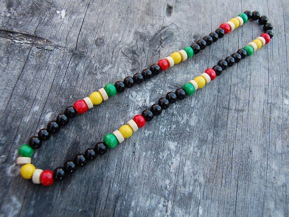Rasta wood bead necklace online