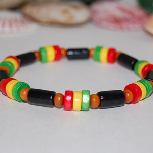 Rasta Bracelet,Reggae Bracelet,Wood Bracelet,Wood Beads Rasta Bracelet,Men,Women,Reggae Bracelet,Happiness Bracelet,Surfer Bracelet,Gift