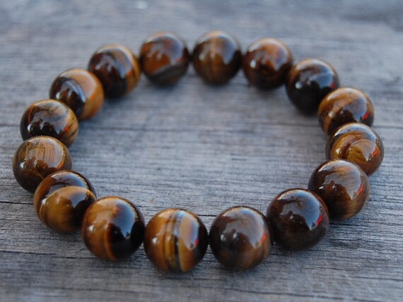 Vijftig Plateau fluctueren Grote Tiger Eye Armband Grote 10mm Kralen Gele tijger oog - Etsy Nederland