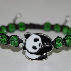 Panda Armband,Wildtier Armband,grün Armband,grüne Perlen Armband,Panda Kordel Armband,Panda Liebhaber Armband,Panda Geschenk