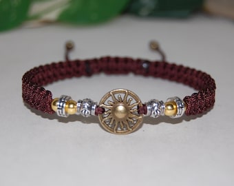 Pulsera Apolo, Dios del Sol, Pulsera de Cáñamo, Pulsera de Macramé, Pulsera de la Amistad, Hombre, Mujer, Yoga, Protección, Meditación, Regalo