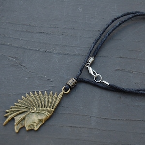 Indianer Häuptling Halskette, Indianer Kopf Halskette, Indianer Halskette, Häuptling Halskette, Choker Halskette, Herren Halskette, Spirituell, Mann, Herren Choker