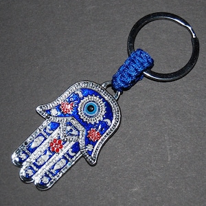 Hamsa-Hand-Schlüsselanhänger, böser Blick-Schlüsselanhänger, blaue Hamsa-Hand, Auto, Tasche, Geldbörse, Spiritualität, Schutz-Schlüsselanhänger, Yoga, Boho, Glücks-Schlüsselanhänger, Geschenk