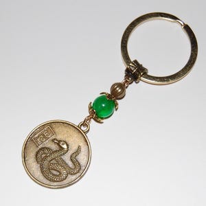 Llavero del año de la serpiente, llavero del año lunar 2025, coche, bolso, cartera, espiritualidad, mala, protección, meditación, regalo del año lunar, llavero de Fung Shui