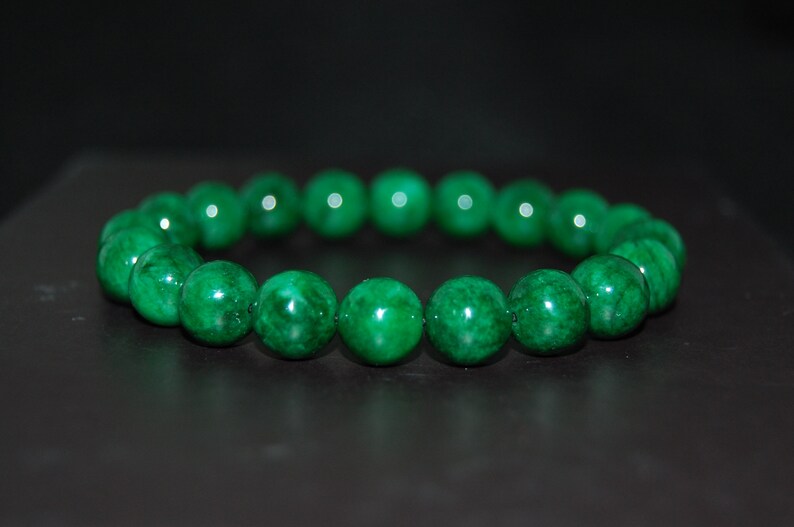 Green Jade Bracelet,Jade Bracelet,8mm Jade Gemstone Beads,Boho Bracelet,Pray,Stone Jewelry,Stretch,Gifts,Men,Women,Good Luck Bracelet,Gift image 2