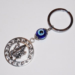 Ganesh Keychain,Hindu God keychain,Hamsa Eye Keyring,Buddha Ganesh Keychain,Good Luck Keychain,Ganesh initial Keychain,Hamsa Keychain,Gift