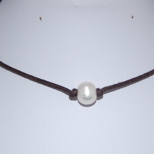 Pearl Necklace,Genuine Freshwater Pearl,Pearl Choker Necklace,Choker Necklace,Girl,Chic,Women,Pearl Cord Necklace,Pearl Chocker,Gift image 3