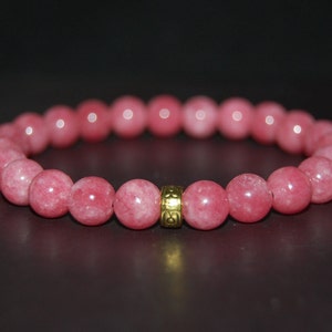 Rhodochrosite Bracelet,Pink Bracelet,Pink Rhodochrosite Bracelet,Yoga Bracelet,Healing Bracelet,Rhodochrosite Stone Jewelry,Gift