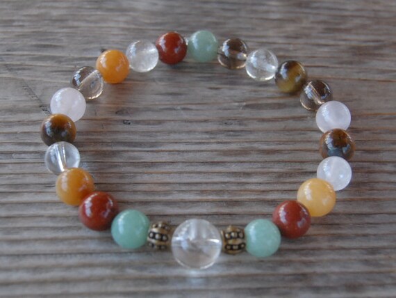 Multicolor Gemstones Bracelet,Many Colors Gemstone,8mm Beads  Bracelet,Stretch  Bracelet,Men,Women,Beaded,Yoga,Pray,Protection,Meditation,Gift