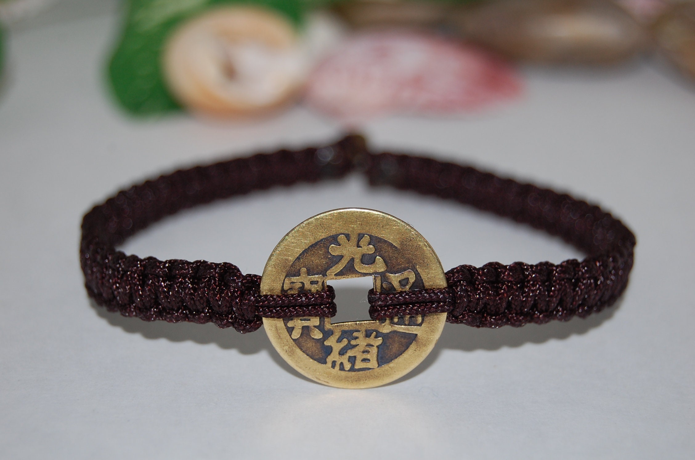 Chinese Coin Braceletgood Luck Braceletcoin String Etsy