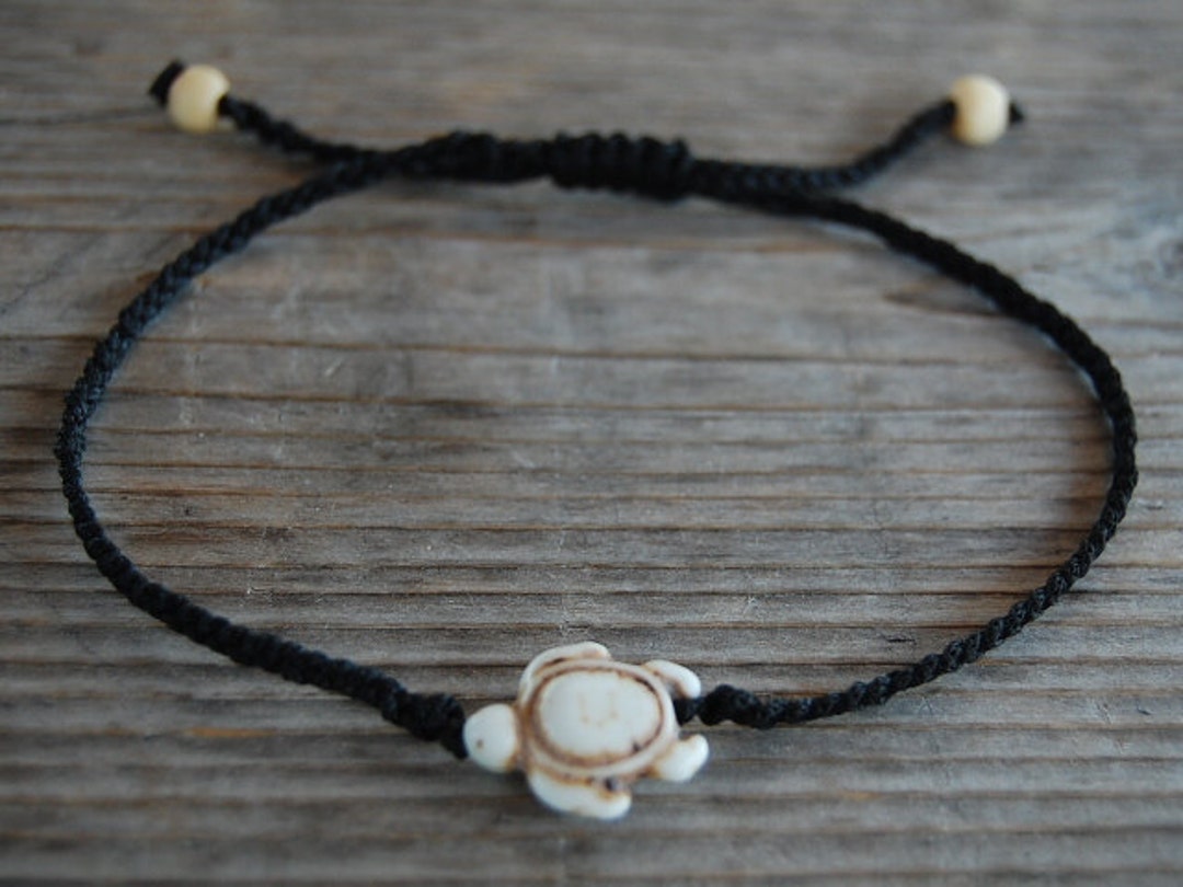 Turtle Anklet,turtle Beach Anklet,turtle Bracelet,adjustable Drawstring