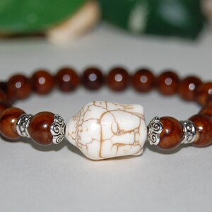 Buddha Bracelet,Brown Jasper Bracelet,Brown Jasper 8mm Beads,Buddhist Prayers Bracelet,Men,Women,Healing,Relieve,Protection,Meditation,Yoga