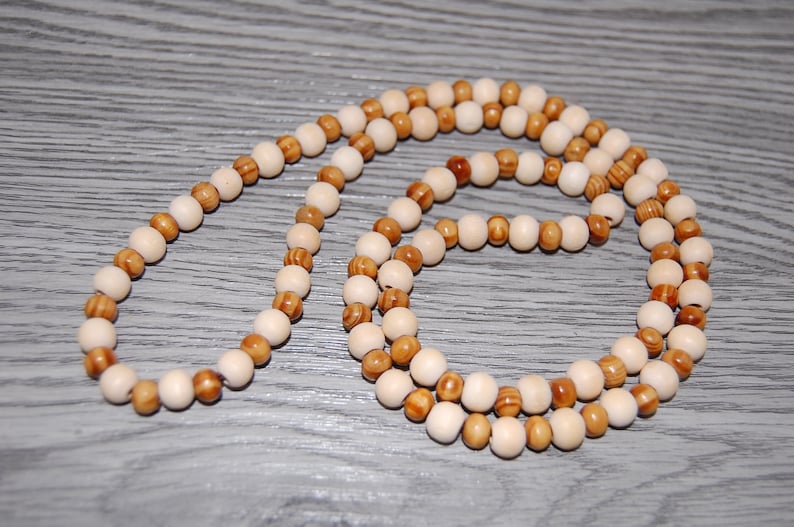 Vintage Style Jewelry, Retro Jewelry Wood Necklace8mm Wood Beads NecklaceMens NecklaceMalaPrayerGood LuckYoga NecklaceHip HopManProtectionMeditationSpirituality $29.99 AT vintagedancer.com