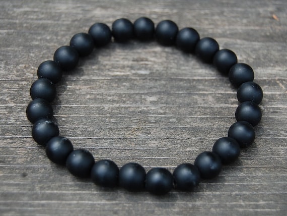 Black Onyx Bracelet,gemstone Bracelet,8mm Beads,stretch