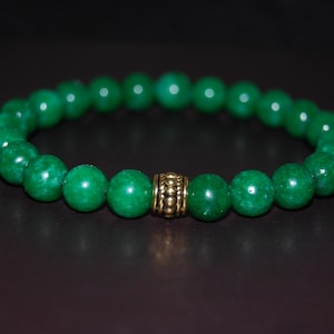 Green Jade Bracelet,Jade Bracelet,8mm Jade Gemstone Beads,Boho Bracelet,Pray,Stone Jewelry,Stretch,Gifts,Men,Women,Good Luck Bracelet,Gift