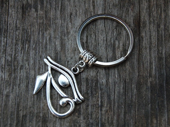 Egyptian Hawk Keychain,God Eye of Horus Ra Re Pagan Keyring,Protection Keyring,Ankh Keychain,Handmade Keychain,Man,Woman,Gift