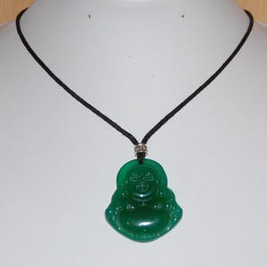 Buddha Necklace,Jade Buddha Pendant,Buddha Cord Necklace,Green Jade Carved Buddha,Men,Women,Yoga,Protection,Meditation,Prayer,Buddha