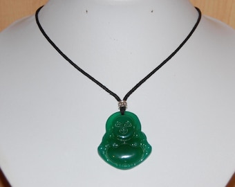 Buddha Necklace,Jade Buddha Pendant,Buddha Cord Necklace,Green Jade Carved Buddha,Men,Women,Yoga,Protection,Meditation,Prayer,Buddha