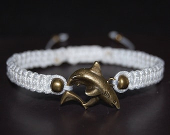 Shark Bracelet,Shark Charm Bracelet,Ocean Bracelet,Nautical Bracelet,Gift for Him,Gift for Her,Surfer Bracelet,Ocean Bracelet,Shark Gift