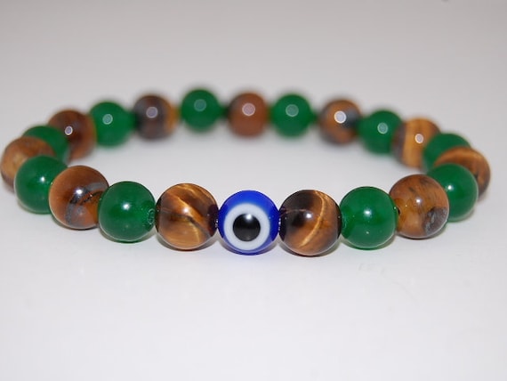 Vinswet Pulseras De Cuentas Con Inicial Para Hombre, 8 Mm