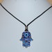 Hamsa Hand Necklace,Evil Eye Necklace,Black Cord Necklace,Choker Necklace,Men,Women,Spiritual,Good Luck Necklace,Ethnic Necklace,Gift 