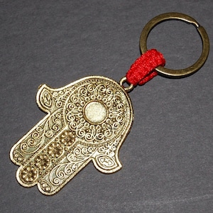 Hamsa Hand Schlüsselanhänger,Evil Eye Schlüsselanhänger,Bronze Hamsa Hand,Auto,Tasche,Geldbörse,Spiritualität,Schutz Schlüsselanhänger,Yoga,Boho,Glücksschlüsselanhänger,Geschenk