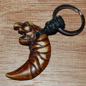 Tiger Keychain,Tiger Head Keyring,Year Of The Tiger Keychain,Protection Keyring,Wildlife Keychain,Handmade Keychain,Braided Keychain,Gift