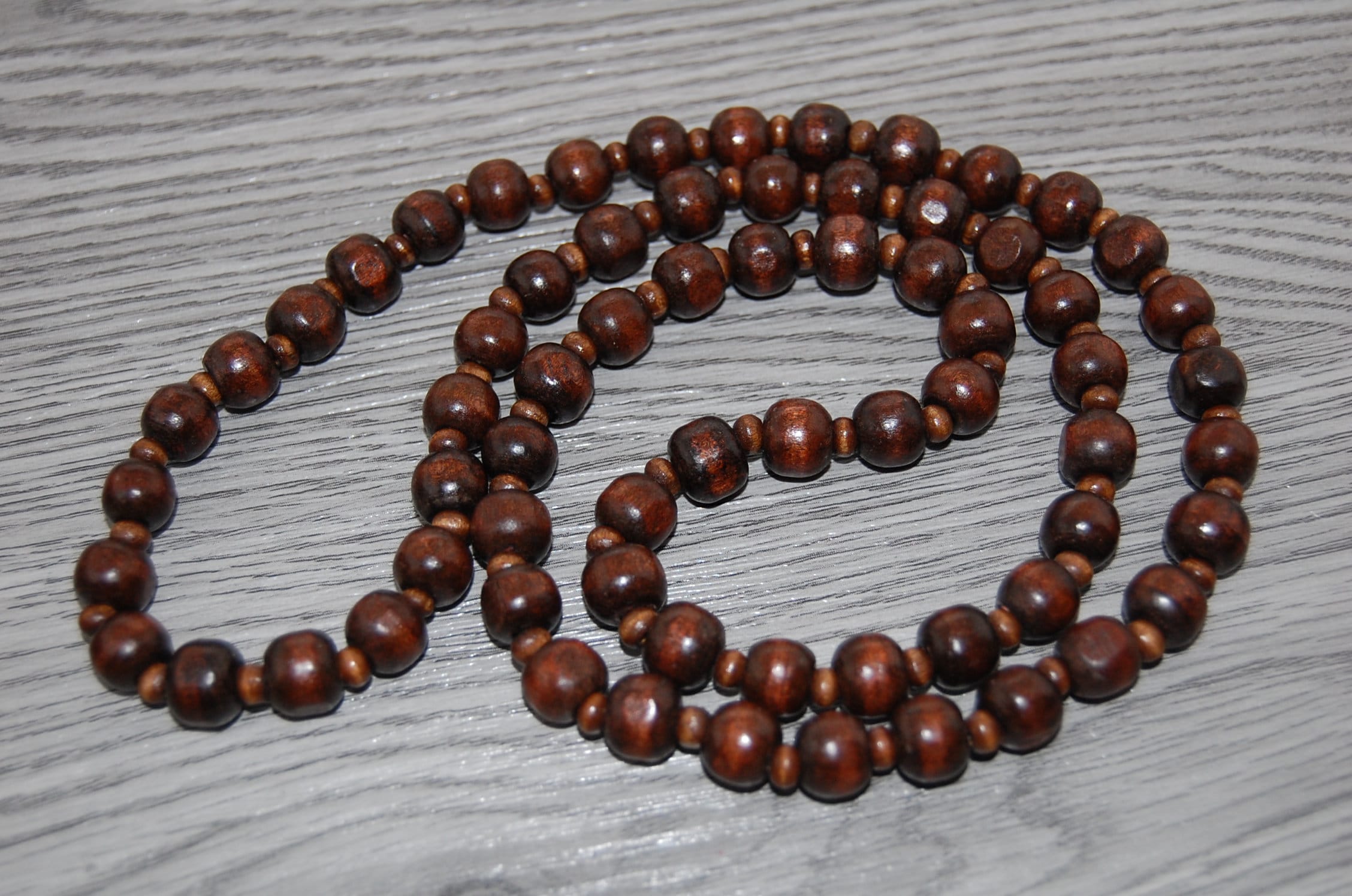 Geniune 12mm Black Monk Bead Necklace Blessed by Monks