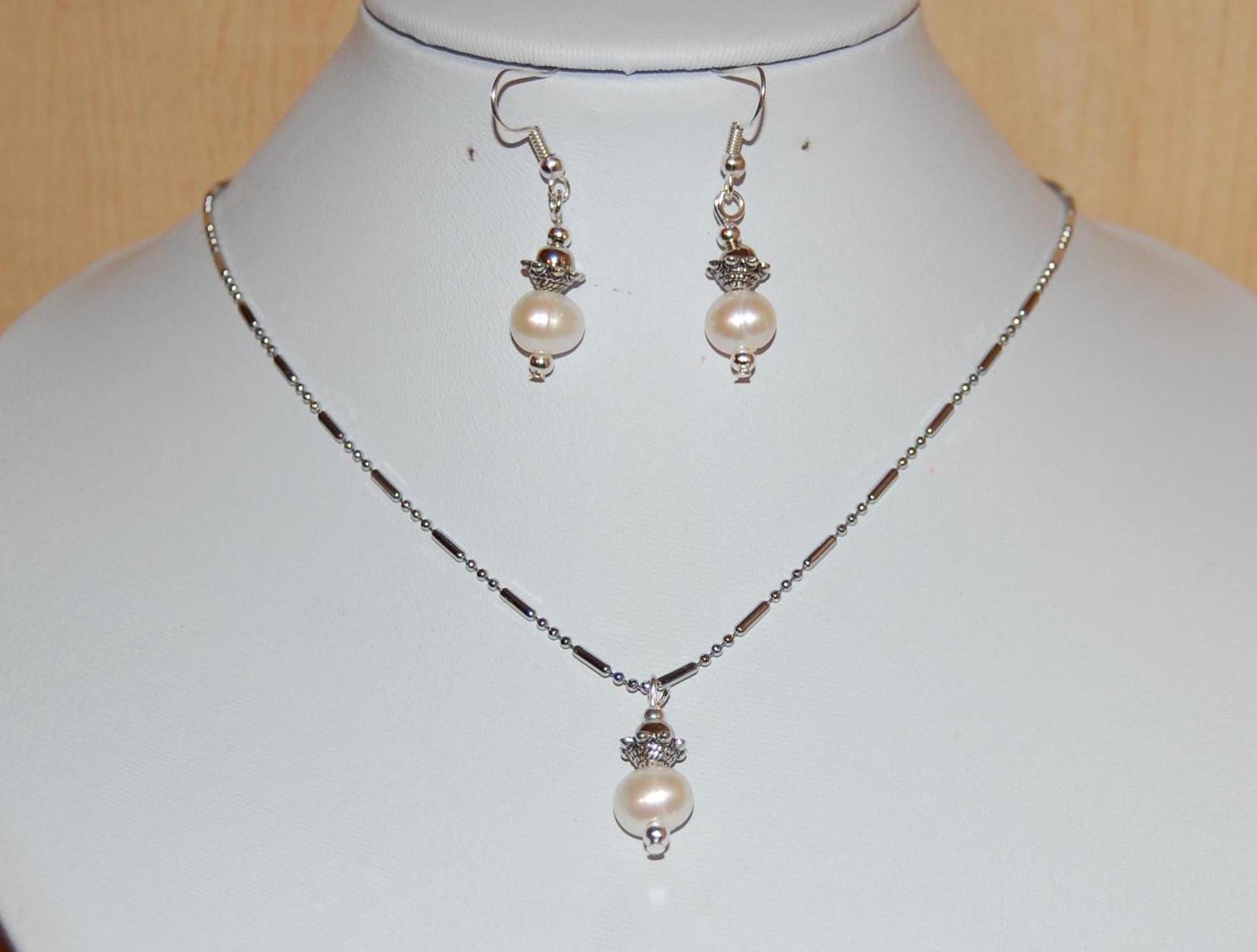 Collana Girocollo Con Perla Fluttuante 8mm – Catena Invisibile In Nylon E Argento 925