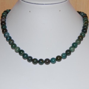 Jasper Necklace,Olive Green Jasper Gemstone Necklace,8mm Gemstone Beads,Man,Woman,Classic Necklace,Spirituality,Yoga,Protection,Meditation