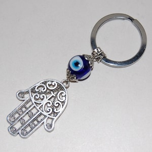 Hamsa Hand Schlüsselanhänger, Böser Blick Schlüsselanhänger, Fatima Charme Schlüsselanhänger, Auto, Tasche, Geldbörse, Schutz Schlüsselanhänger, Glück Schlüsselhalter, Hamsa für viel Glück, Geschenk