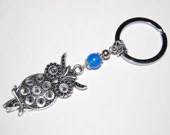 Chaveiro de coruja, chaveiro de coruja, chaveiro da amizade, chaveiro com pingente de coruja, chaveiro feito à mão, boa sorte, presente de coruja
