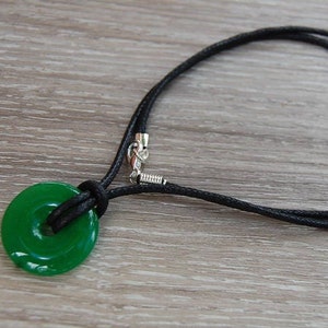 Jade Pendant Necklace,Cord Necklace,Choker Necklace,Jade Circle Pendant,Man,Woman,Spiritual,Lucky Necklace,Ethnic necklace