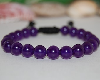 Purple Amethyst Bracelet,Gemstone 8mm Beads,Shamballa Bracelet,Purple Gemstone Bracelet,Purple Crystal Bracelet,Man,Woman,Purple Bracelet
