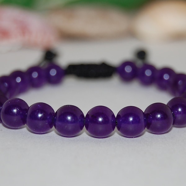 Purple Amethyst Bracelet,Gemstone 8mm Beads,Shamballa Bracelet,Purple Gemstone Bracelet,Purple Crystal Bracelet,Man,Woman,Purple Bracelet