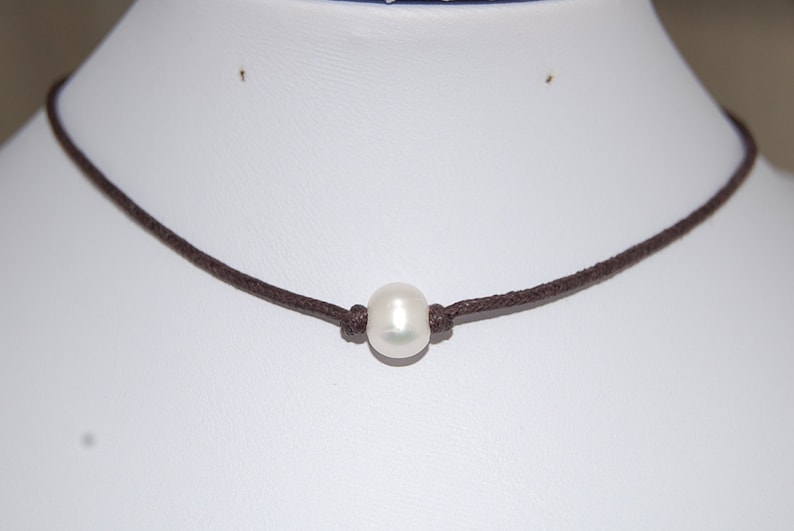 Pearl Necklace,Genuine Freshwater Pearl,Pearl Choker Necklace,Choker Necklace,Girl,Chic,Women,Pearl Cord Necklace,Pearl Chocker,Gift image 1